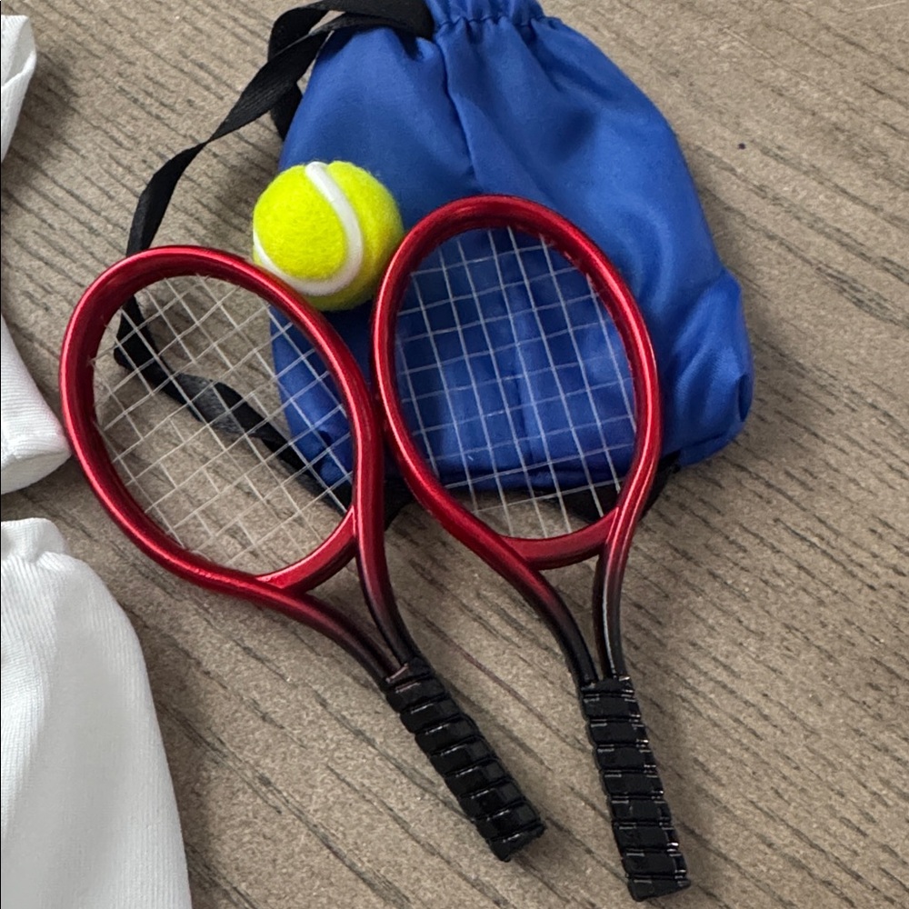 BARBIE DOLL KEN TENNIS OUTFIT W/ BALL & RACKETS - Picture 2 of 4
